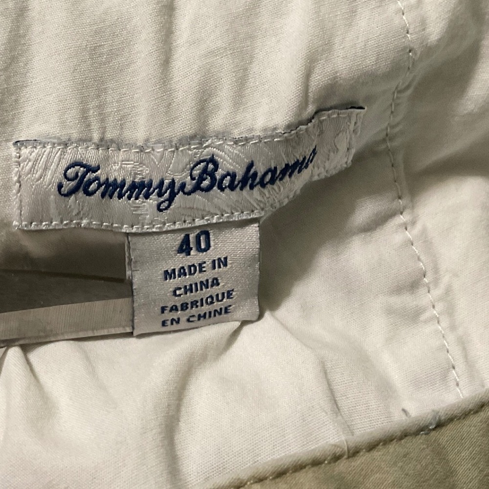 Tommy Bahama Mens Khaki Beige Chino Shorts Size 40 Flat Front Cotton Relaxed Fit - Picture 10 of 11